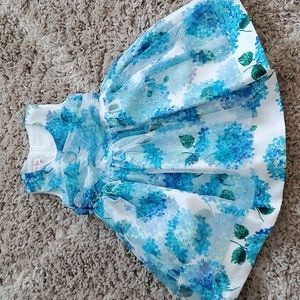 Girls Easter dress floral blue green size 4 Jessica Ann